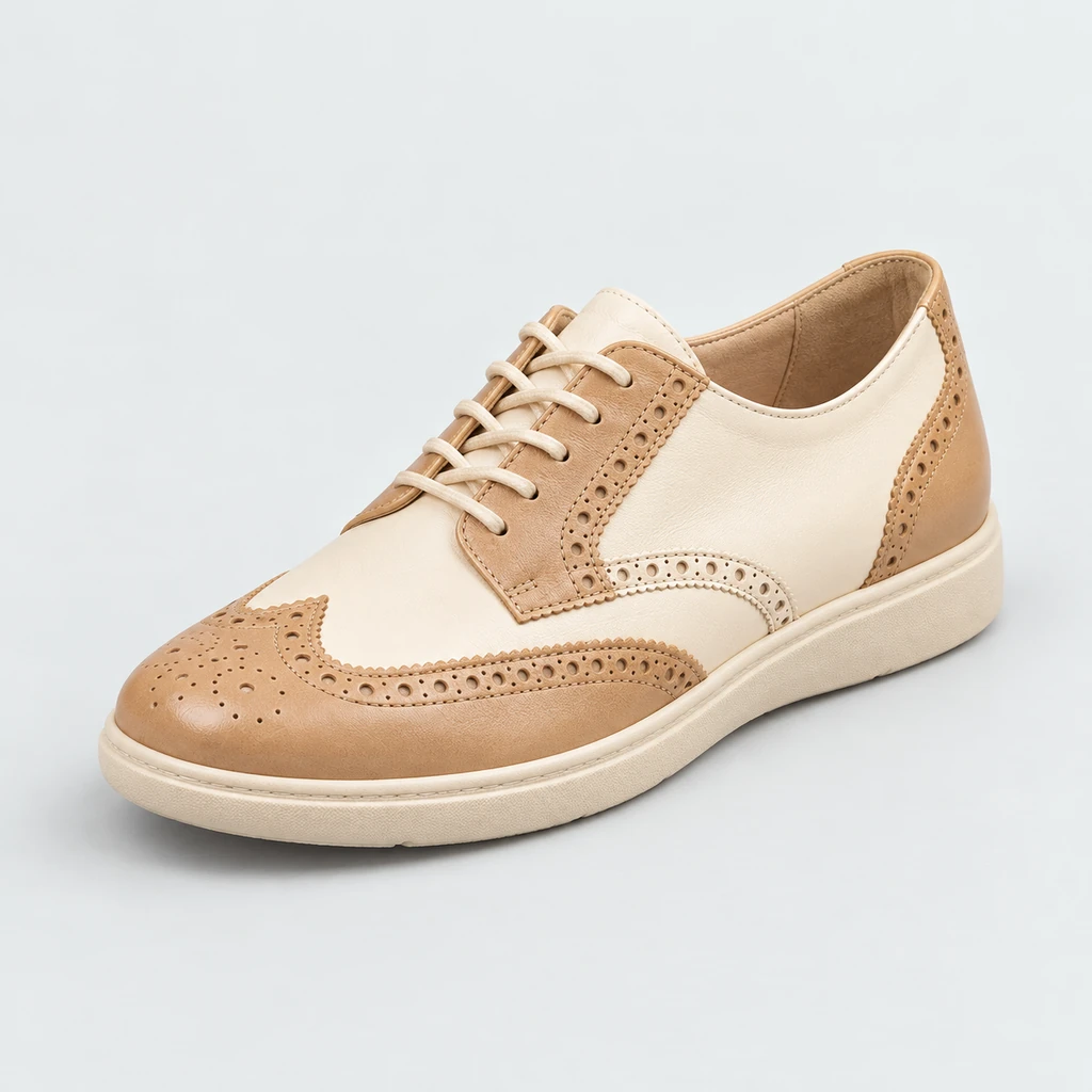 Cream and tan Richmond brogue
