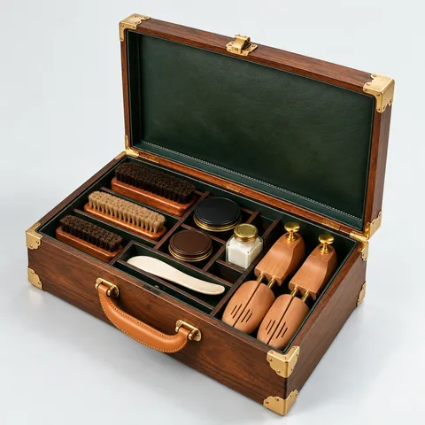 Heritage Care Trunk in walnut and brass trunk